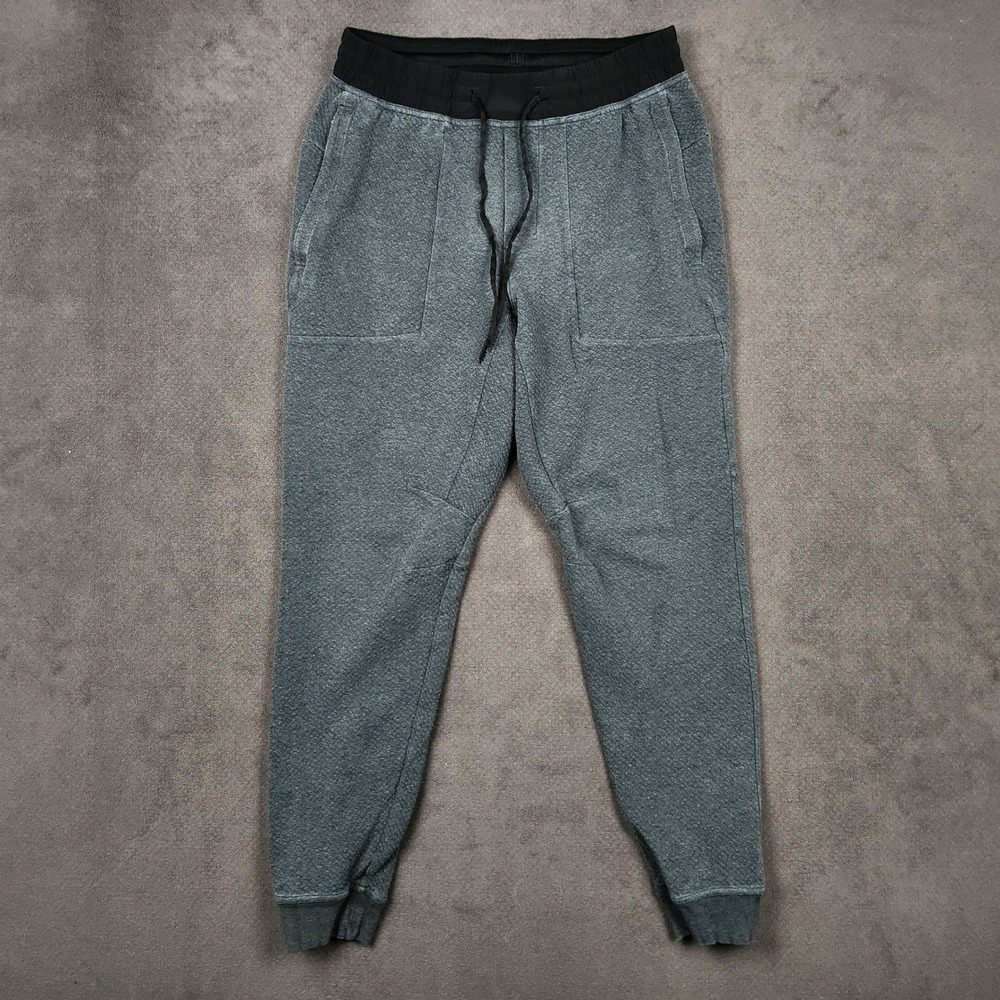 Lululemon At Ease Joggers Mens Medium Heathered Gray Textured Fleece Sweatpants